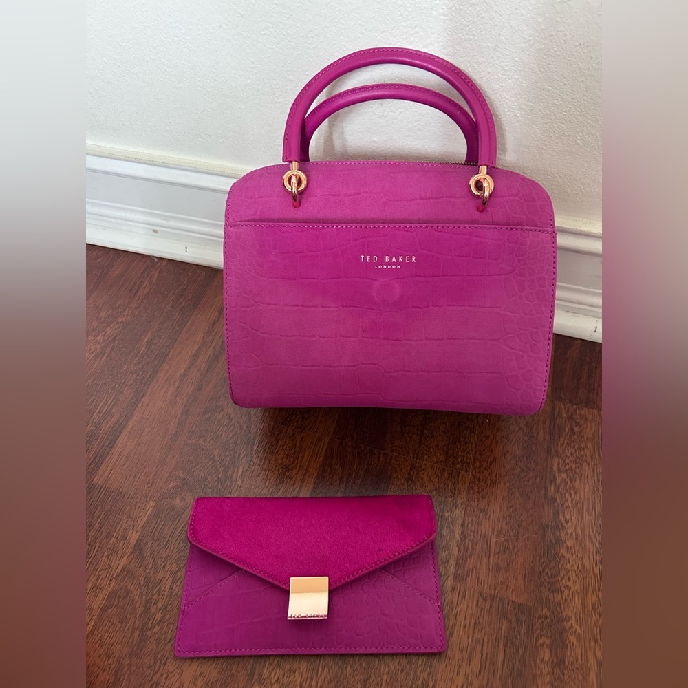 Ted Baker London 2 in 1 Calf Hair Leather Clutch Top Handle Handbag - Picture 4 of 17